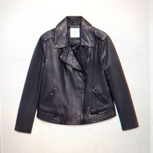 Mango, Leather biker jacket, large (Violeta range)